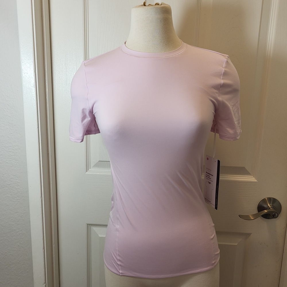Lululemon Wundermost Ultra-Soft Nulu Hip-Length Crewneck Shirt Pink $68 Size M